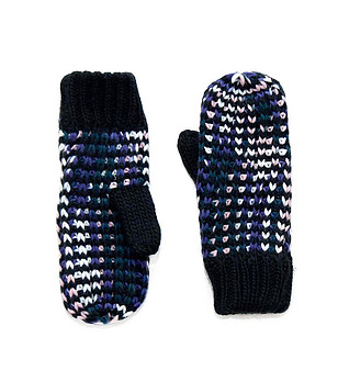 Дамски ръкавици Rotterdam в черно с контрастни мотиви снимка