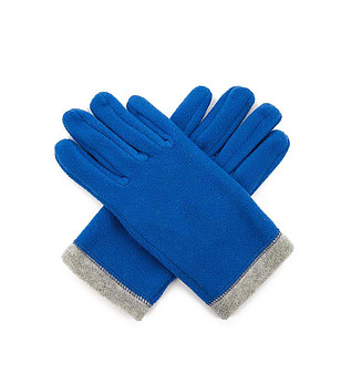 Дамски сини ръкавици Solina със сив кант снимка