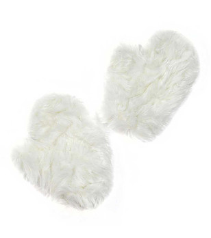 Дамски бели пухкави ръкавици Nuuk снимка