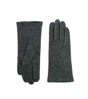 Дамски ръкавици Wełniany в цвят графит с вълна снимка