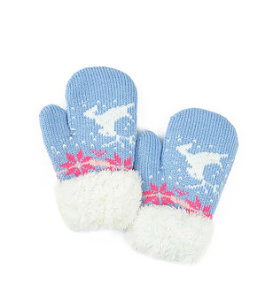 Детски ръкавици в светлосиньо със зимни мотиви Yule снимка