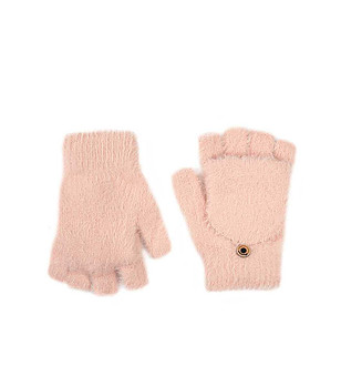 Детски светлорозови ръкавички с изрязани пръсти Cosset снимка