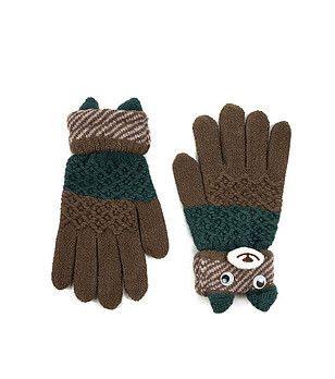 Детски ръкавици Winter Teddy в кафяво снимка
