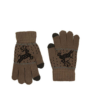 Детски ръкавици Scandi с пет пръста в кафяво снимка