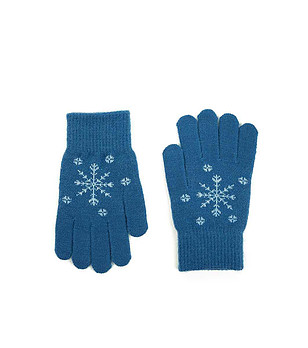 Детски ръкавици Snow Star в син нюанс снимка