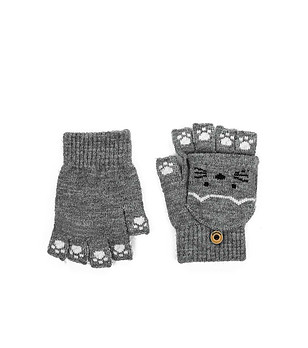 Детски ръкавици Warm Kittens в цвят графит снимка