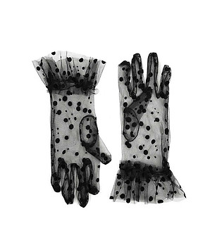 Черни прозрачни ръкавици Morrison на точки снимка