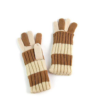 Дамски ръкавици в светлокафяво и бежово Dżakarta снимка