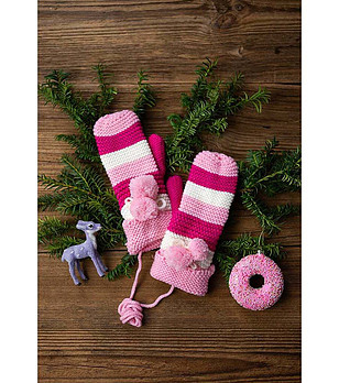 Дамски ръкавици Bardney в розови нюанси и бяло снимка