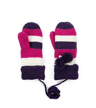 Дамски ръкавици Bardney в розови и лилави нюанси и бяло снимка