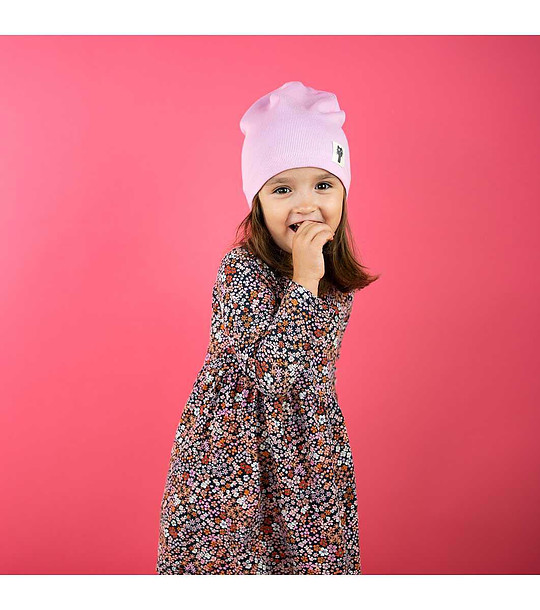 Светлорозова детска памучна шапка снимка