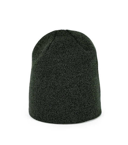 Унисекс шапка в меланж на черно и зелено снимка