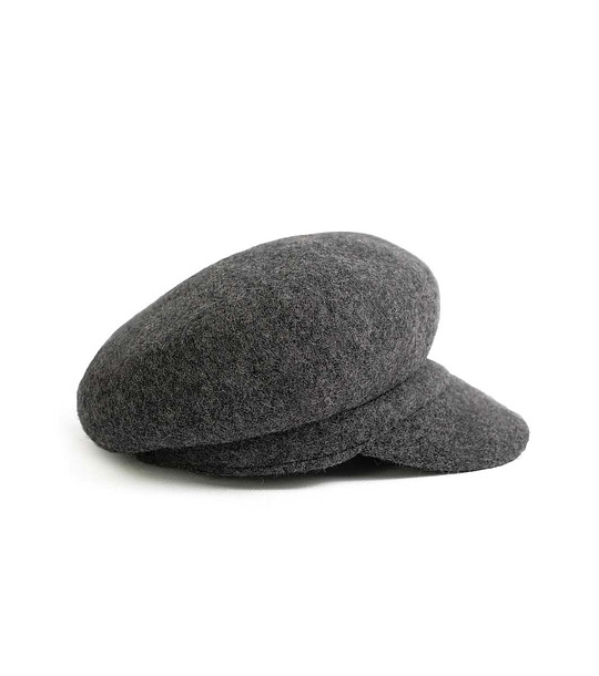 Дамски вълнен каскет в цвят графит снимка