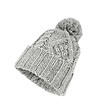Светлосива дамска зимна плетена шапка-3 снимка
