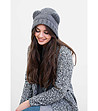 Сива зимна дамска шапка с ушички-2 снимка