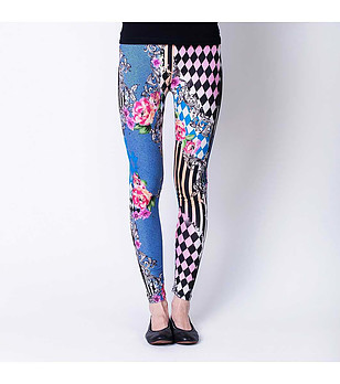 Многоцветен дамски клин с комбиниран принт снимка