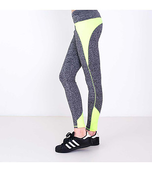 Дамски клин в тъмносив меланж и светложълто снимка