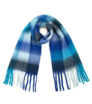 Unisex шал в сини нюанси с ресни снимка