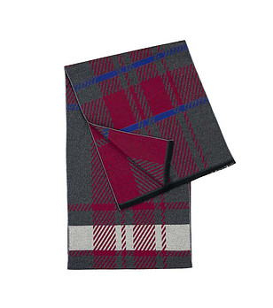 Мъжки шал в сиво и бордо на каре снимка