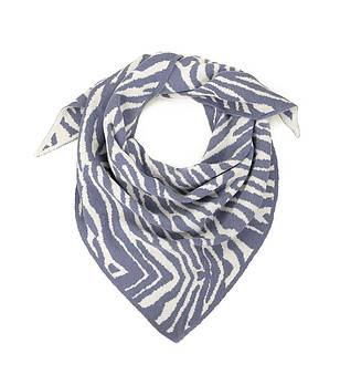 Дамски шал в бяло и сиво снимка