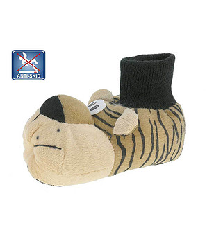 Детски бежови пантофи Тигърче снимка