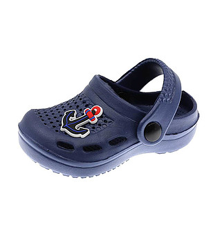 Детски тъмносини чехли с котва снимка