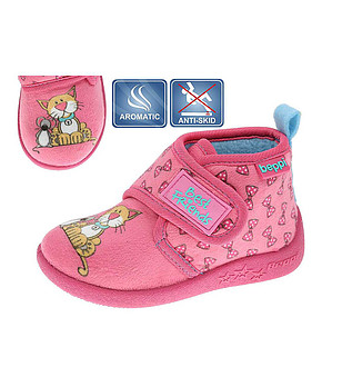 Детски розови пантофи с велкро Kitty снимка