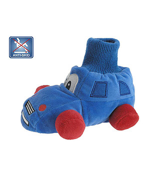 Ефектни детски пантофи в син цвят с дизайн Колите снимка