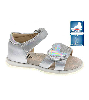 Сребристи детски анатомични сандали номер 19-24 снимка