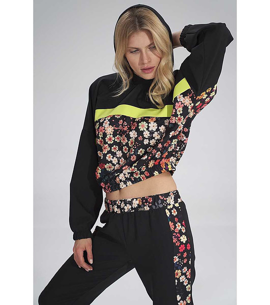 Черен дамски суитшърт с принт Oksana снимка