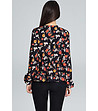 Дамска черна блуза с флорален принт Mikaela-1 снимка
