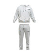 Мъжки спортен комплект в светлосив меланж-2 снимка