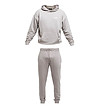 Светлосив мъжки памучен спортен комплект-4 снимка