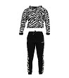 Дамски спортен памучен комплект в черно и бяло с принт зебра-4 снимка