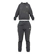 Дамски oversize памучен спортен комплект в цвят антрацит-4 снимка