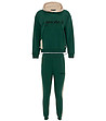 Дамски памучен спортен екип в тъмнозелено и екрю-4 снимка