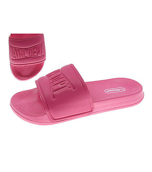 Цикламени детски чехли снимка