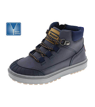 Тъмносини детски боти с цип снимка