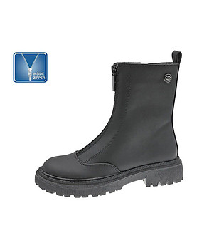 Черни детски високи боти с цип снимка