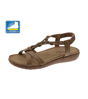 Дамски сандали в кафяв цвят снимка