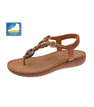 Кафяви дамски сандали снимка