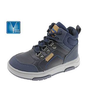 Тъмносимни детски боти с цип и връзки снимка