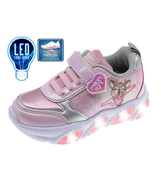 Розови детски маратонки със светеща подметка Phylon снимка