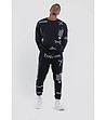 Черен памучен мъжки спортен комплект с принт-2 снимка