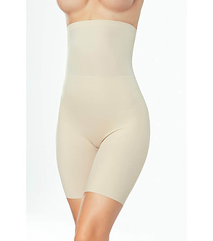 Бежов дамски моделиращ клин Vlata с висока талия в макси размери снимка