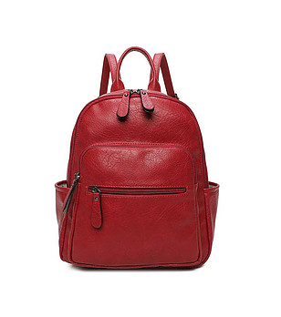 Дамска червена раница Lina снимка