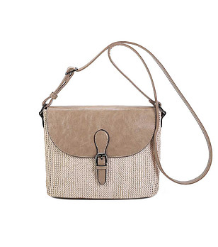 Дамска чанта в таупе и бежово Rinela снимка