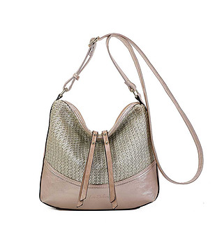 Дамска чанта в цвят шампанско Ines снимка