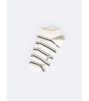 Бели мъжки къси чорапи на райе Ernest снимка