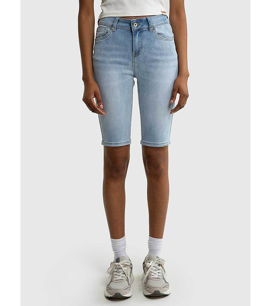 Светлосини дамски 3/4 дънки с памук Shira снимка